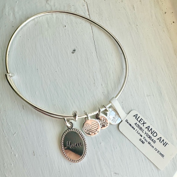 Alex and Ani Jewelry - NWT Alex and Ani Silver 'Mom' Charm Bracelet
